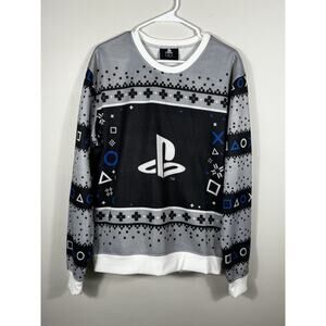 Rare 2019 PlayStation Christmas Ugly Holiday Sweater Mens Large Black Gray PS